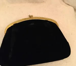 Mel-Ton black velvet vintage evening Clutch thumbnail 3