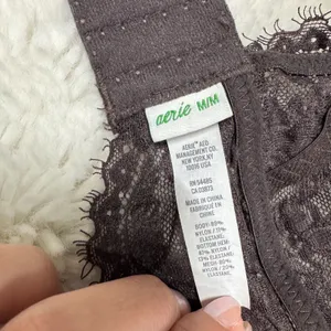 Aerie Brown Lace Bralette | Floral Lace | Size M thumbnail 3