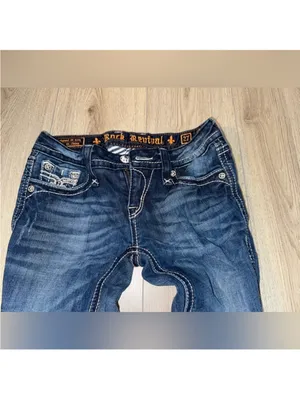 Rock revival sora capri crop cropped Women’s Blue Jeans denim thumbnail 5