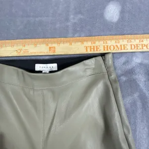 Flare Pants Womens Size 0 Tan Y2K Faux Leather Hippie Festival Zip Rocker‎ Gypsy thumbnail 6