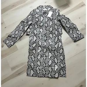 Choosy NWT Large Faux Snakeskin Leather Trench Coat Jacket Exotic Vintage 90s thumbnail 6