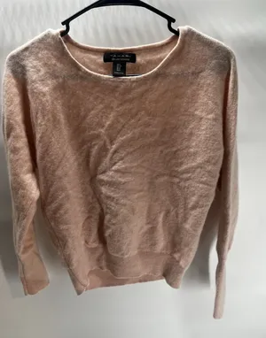 Tahari 100% 2 Ply Cashmere Pull Over Sweater Blush Pink‎ Small Winter Soft thumbnail 1