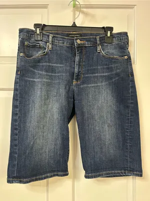 Banana Republic Women's Dark Indigo Denim Bermuda Shorts thumbnail 3