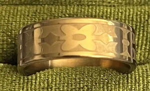 Butterfly Design Stainless Steel Golden 8mm Polished Finish Band Size 9 thumbnail 1