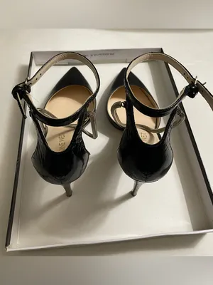 Nine West Black Terasa Pointed-Toe Ankle-Strap & Silver Accents Strap Heels 6.5 thumbnail 4