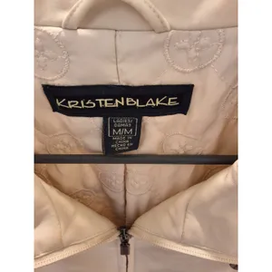 Kristen Blake Women's M Ivory Full-Zip Quilted Lined Jacket Trench Coat thumbnail 2