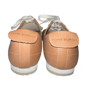 Tory Burch Murphey Perforated Leather Tan Brown Sneakers Women's‎ Shoe US 8.5 thumbnail 4