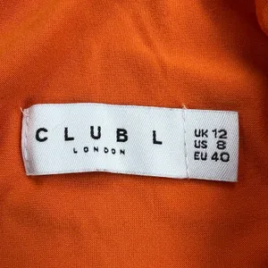 Club L London Orange Twist Strap Bodycon Jersey Stretch Midi Dress Size US 8 thumbnail 7