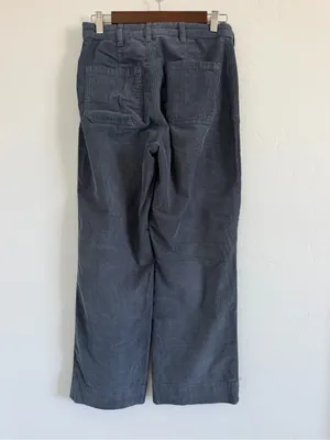 Marine Layer Bridget Corduroy Wide Leg Crop Pants Size 4 Blue Gray Button Front thumbnail 3