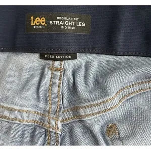 LEE Women Medium Relaxed Fit‎ Straight Leg Mid Rise Denim Blue Jeans Western thumbnail 4