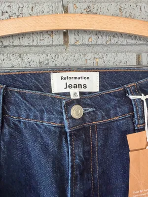 Reformation Miami Pleated Trouser Jeans size 25 Darkwash High Rise Wide Leg thumbnail 4