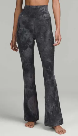 Lululemon Groove Super High Rise Flare Pants Size 6 Diamond Dye Pitch Grey GG thumbnail 1