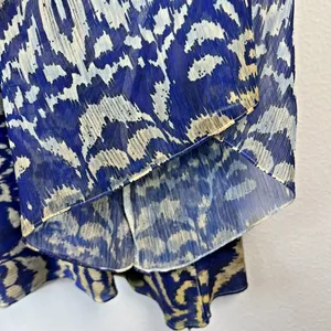 Chico's 2 large chicos Shirt Blue Aztec Bohemian sheer rhinestones festival thumbnail 6