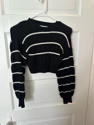 Revolve Sweater Striped Cropped thumbnail 2