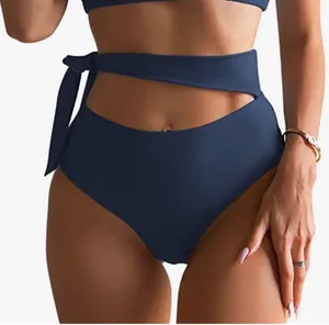 Eomenie Tie Side Tummy Control High Waisted bikini bottom thumbnail 1