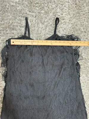 Dreamgirl Black Flapper Fringe Mini Dress Party Dance Women’s Size L thumbnail 9