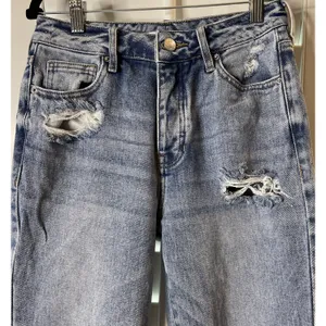 PacSun Womens 25 Blue Mom Jean‎ Thrashed High Waisted Straight Leg Denim Preppy thumbnail 3