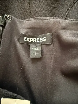Express Double Strap Square‎ Neck Sheath Midi Dress Black Size S NWT thumbnail 9