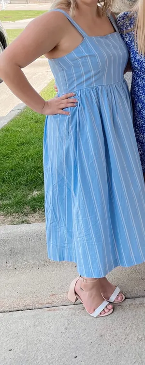 A New Day Midi blue and white dress thumbnail 1
