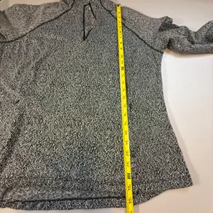 Avia Womens Quarter Zip Pullover Space Dye Marled Active Top Black White XL thumbnail 9