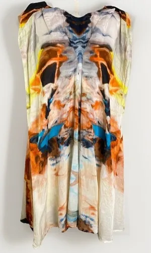 Ame Soeur Berlin Silk Blend‎ Midi Dress Avant Garde Artwear Shift Tunic Sz 6 thumbnail 1