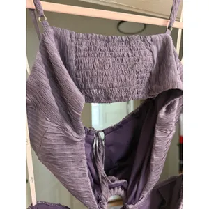 Lulus Dusty Purple Plisse‎ O-Ring Cutout Maxi Dress Womens Medium Smocked Back thumbnail 11