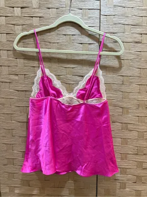 Vintage Victoria’s Secret pink lace babydoll top Coquette Girl Mermaidcore Sz M thumbnail 3
