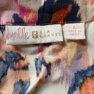 Belle by Kim Gravel Abstract Animal Print Blouse Size L thumbnail 3