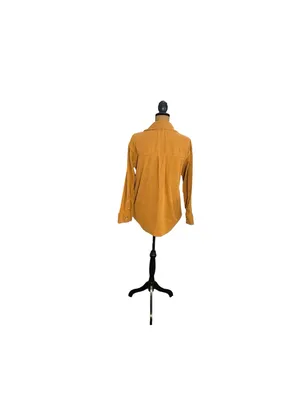 Berkley Jensen Women M Mustard Corduroy Shacket Overshirt Button Up Fall thumbnail 3
