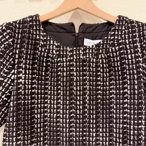 Lost + Wander Femme Forte Tweed Shift Dress in Black Ivory Size Small NWT thumbnail 8