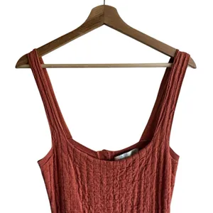Free People FP Beach Short & Sweet Mini Dress Knit Sz S Sleeveless Reversible Rust thumbnail 4