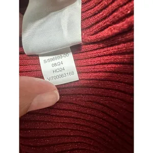 Banana Republic Red Lurex Midi Sweater Skirt A-Line Ribbed‎ Metallic Shimmer S thumbnail 8