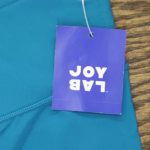 NWT Joylab Women's High-Rise Cross Front Bike Shorts 7" 84858298 XS Teal Blue thumbnail 4
