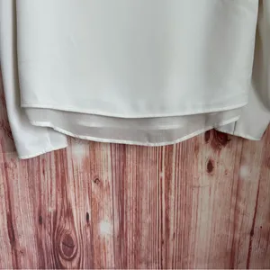 Cooper & Ella White V Neck Cold Shoulder Long Sleeve Double Layer Blouse Size M thumbnail 11