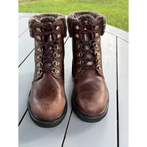 Timberland Women Size 5.5 Kinsley Waterproof Brown Leather Faux Fur Ankle Boot thumbnail 3
