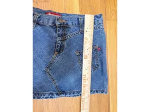Low Rise Y2K Spacegirl Denim Mini Skirt Cargo Pocket McBling Size XS/S thumbnail 7