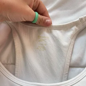 Reebok Sports Bra Womens Large L White Wireless Padded Workout‎ Yoga thumbnail 2