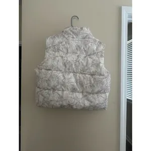 Better / Together Snow Camo Puffer Vest Women's XL Beige Cream Tree Branch Zip U thumbnail 2