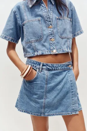 Zara Denim Skort thumbnail 1