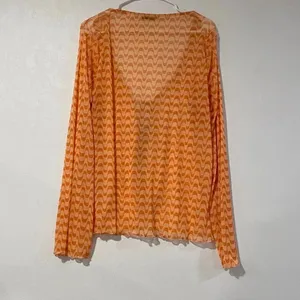 Dippin Daisys Mesh Tie Front Long Sleeve Top Peach Retro thumbnail 3