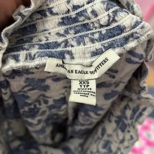 American Eagle Women Elastic Waist White/Blue Floral Loose Shorts size‎ XXS thumbnail 5