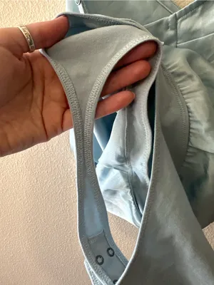 NWT Abercrombie and Fitch light blue satin bodysuit cowl back size XS 645841229 thumbnail 5
