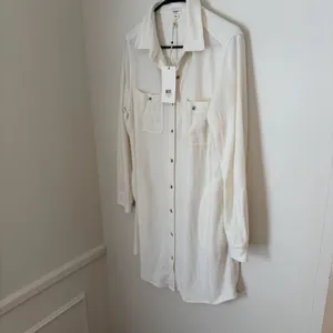 NWT Dylan Pocket Shirt Dress White S Outdoor Fall Vibe Cottage Soft MSRP $140 thumbnail 5