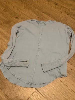We The Free Light Blue Long-Sleeve Scoop Neck Top by xs thumbnail 3