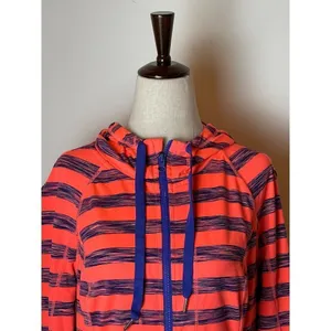 Lukka Pink And‎ Purple Striped Hooded Full Zip Athletic Active Jacket Size M thumbnail 5