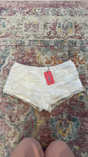 Edikted White Bloomer Shorts thumbnail 3