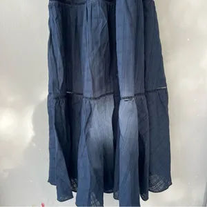 Madewell Tie-Waist Tiered Midi Dress in Windowpane thumbnail 6