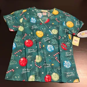 Cherokee Looney Tunes‎ Holiday Christmas scrub top thumbnail 1
