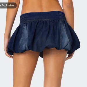 Edikted Double Belted Denim Bubble Skort NEW thumbnail 3