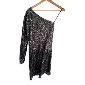Tadashi Shoji SHO On Shoulder Long Sleeve Ruched Sequin Mini‎ Dress XL thumbnail 5
